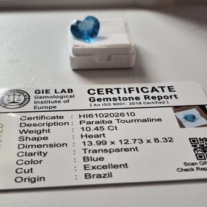 Natural Rare Neon Blue Paraiba Tourmaline Heart Cut VS 10.45ctw Stunning!!